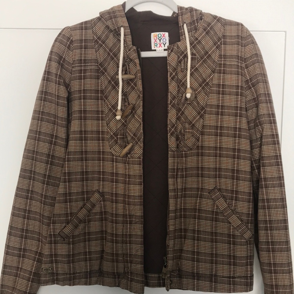 Roxy plaid jacket size s.